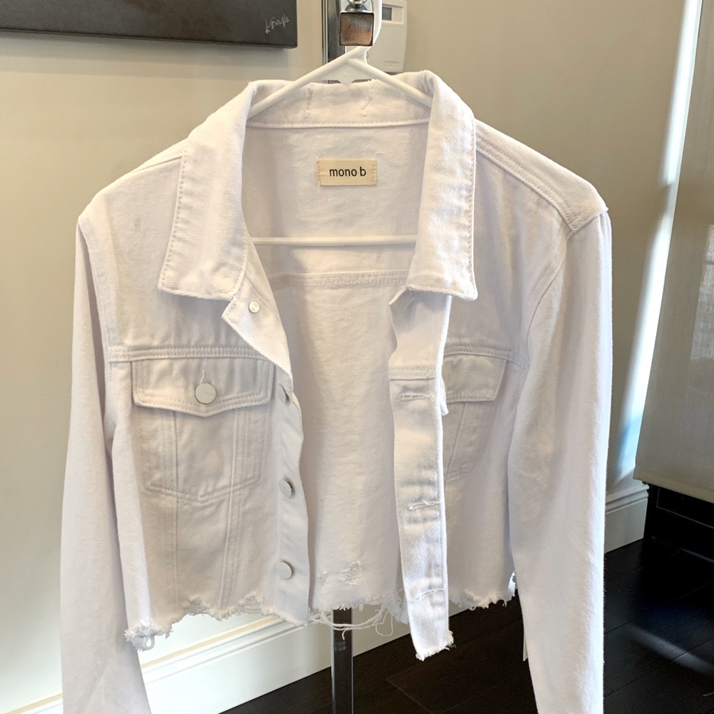 White Cropped Denim Jacket